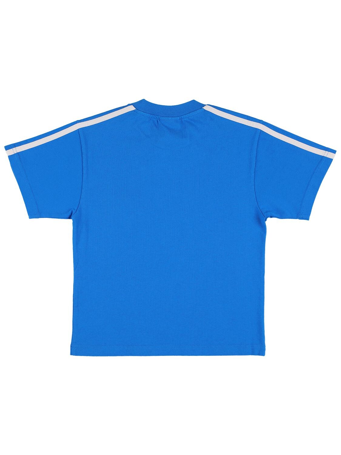 Shop Balenciaga Cotton Jersey T-shirt In Blue,white