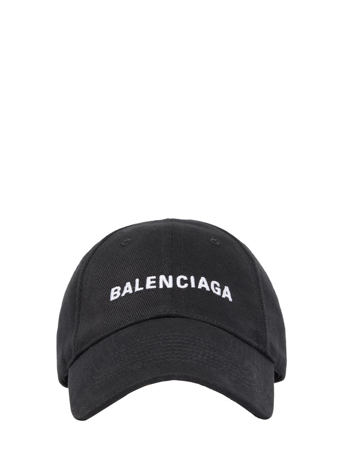 Balenciaga Babies' Cotton Baseball Hat In Black,white