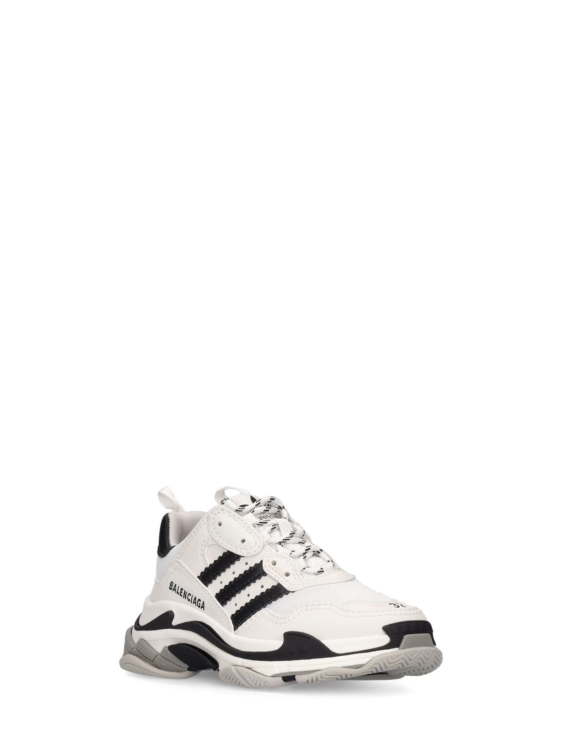 Shop Balenciaga Triple S Lace-up Sneakers In White,black