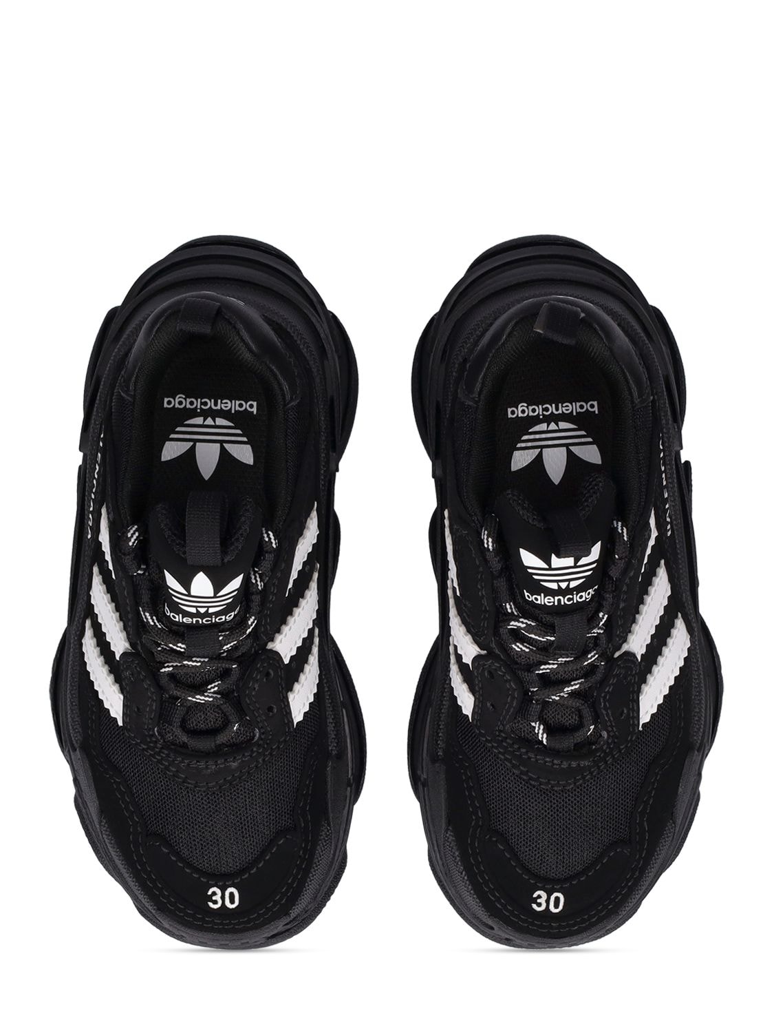 Shop Balenciaga Triple S Lace-up Sneakers In Black,white