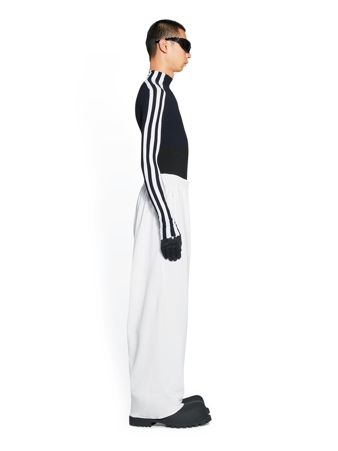 Shop Balenciaga Adidas Baggy Sweatpants In White,black