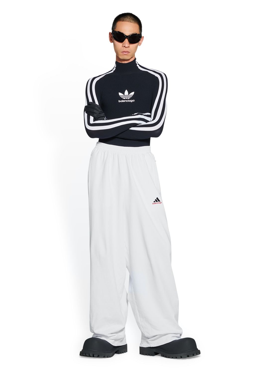 Balenciaga Adidas Baggy Sweatpants In White,black | ModeSens