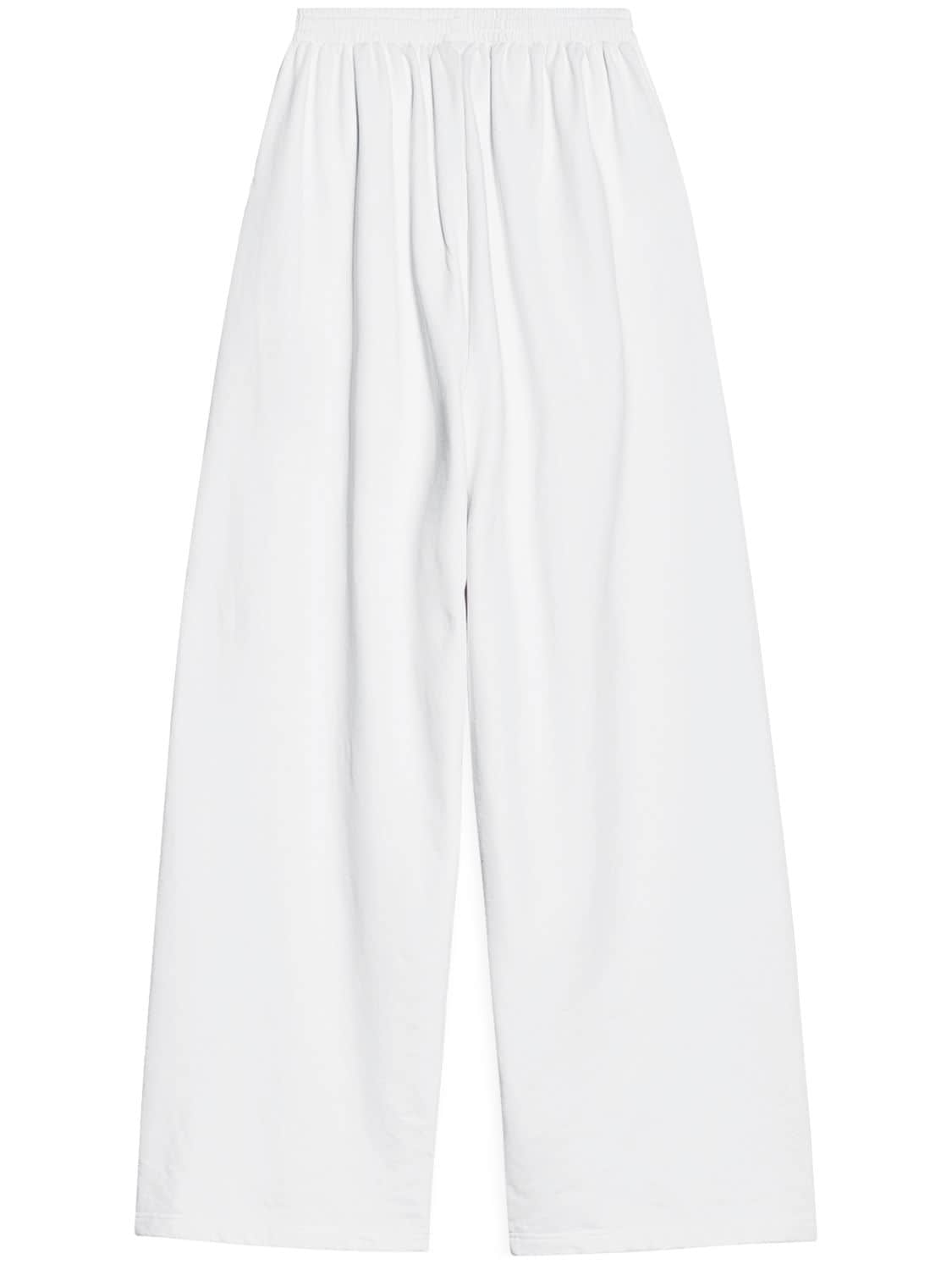 Shop Balenciaga Adidas Baggy Sweatpants In White,black