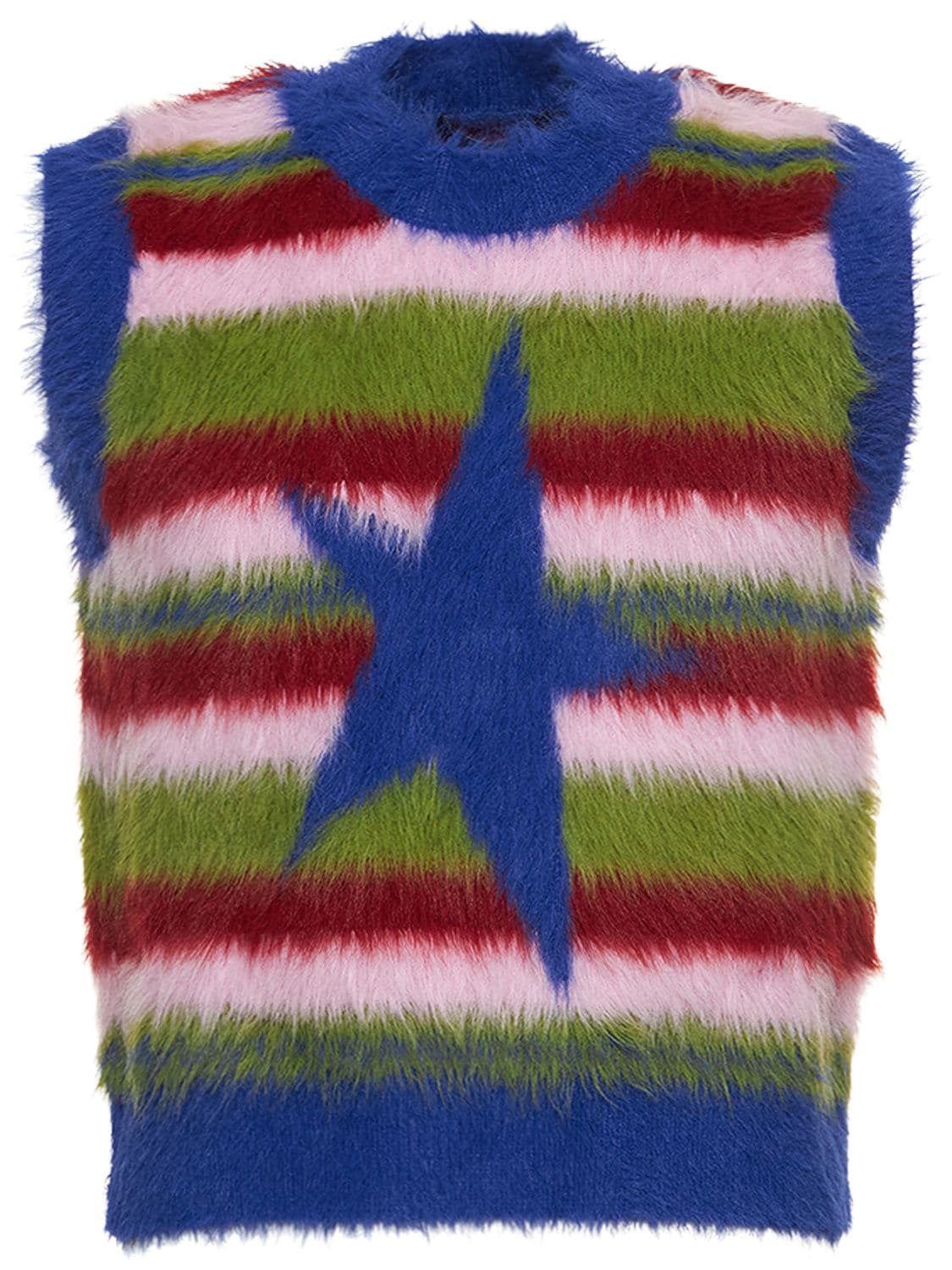 JADED LONDON Multi Stripe Fuzzy Knit Vest