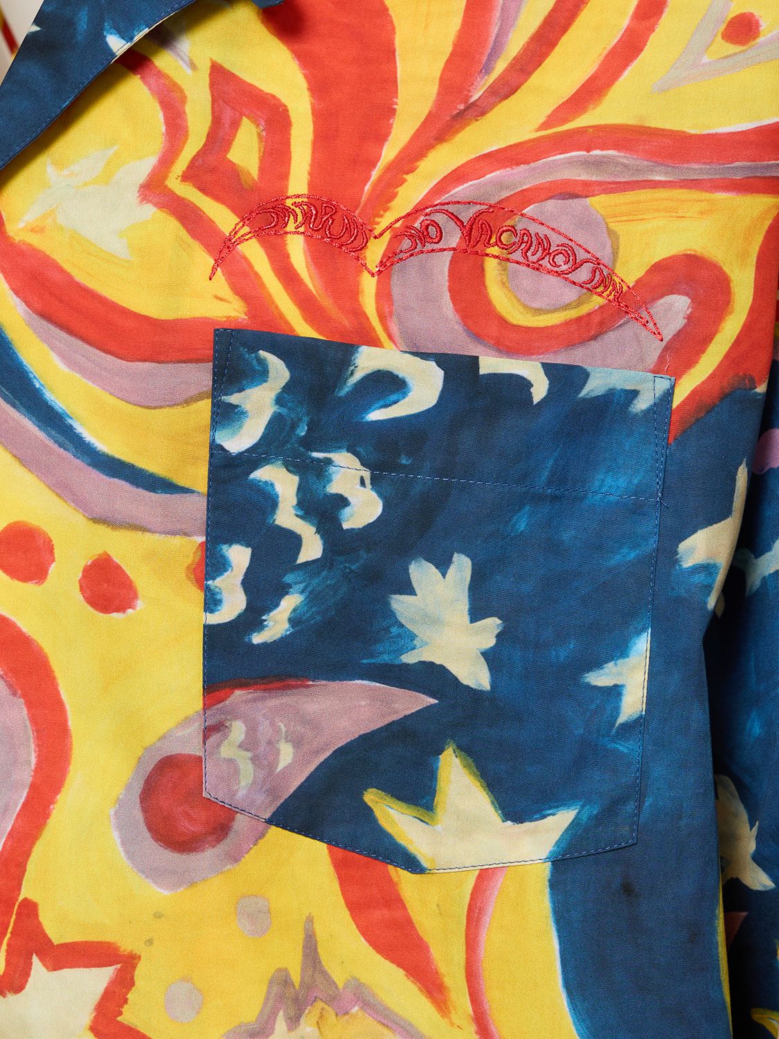Shop Marni Printed Cotton Boxy Shirt In Royal Blue