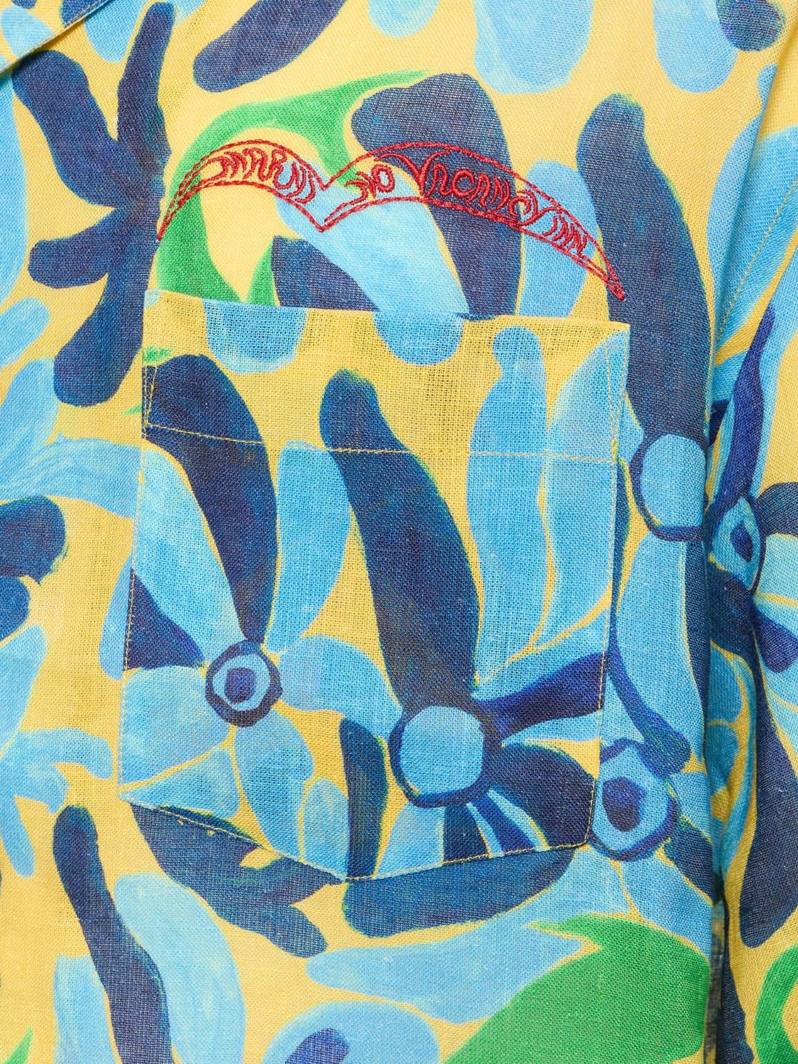 Shop Marni Printed Boxy Fit Shirt In Powder Blue