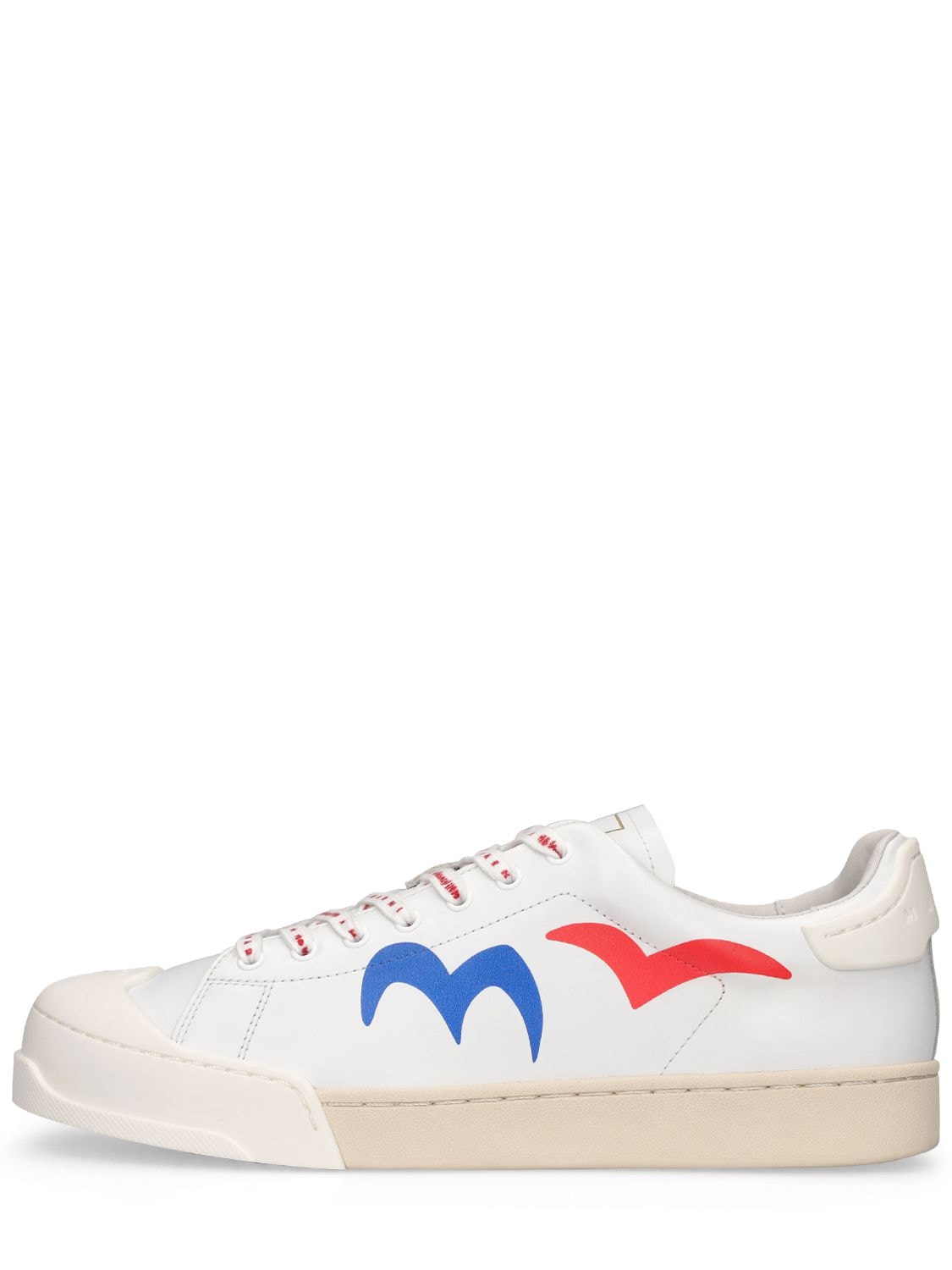Shop Marni Dada Bumper Leather Low Top Sneakers In White