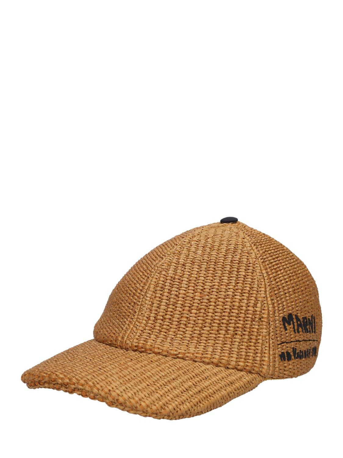 Shop Marni Logo Baseball Cap In Caramel