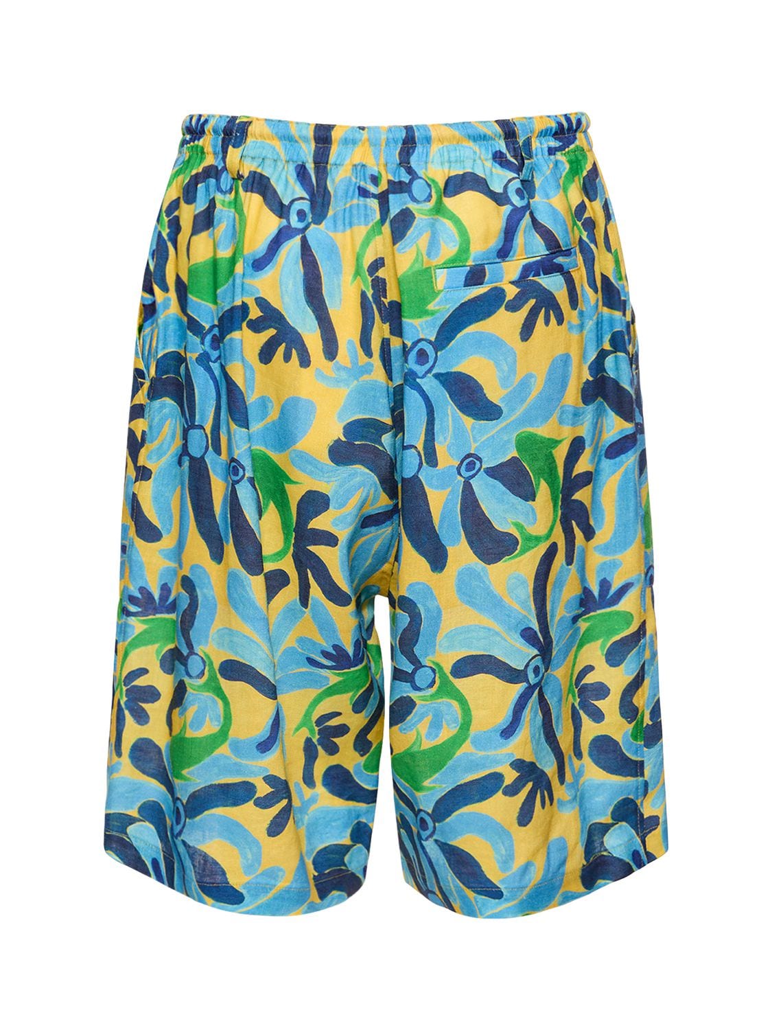 Shop Marni Chippy Fish Print Shorts In Powder Blue