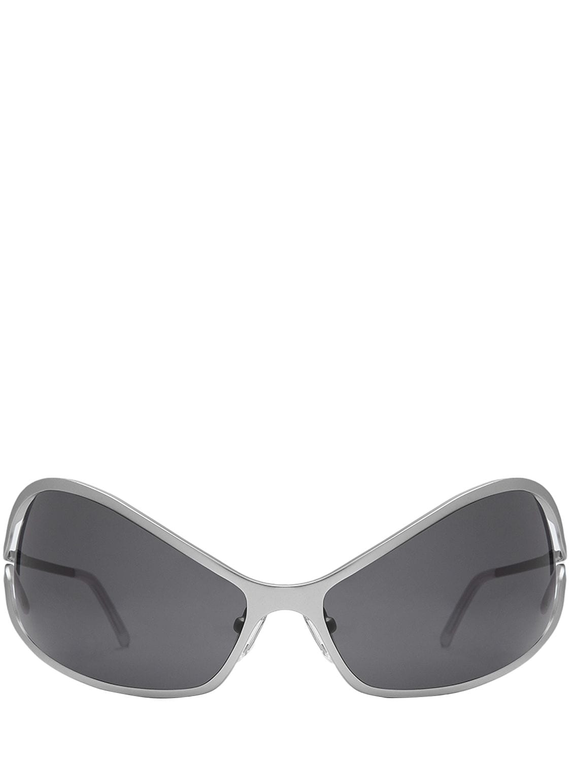 A Better Feeling Numa Steel Mask Sunglasses In Silver,black