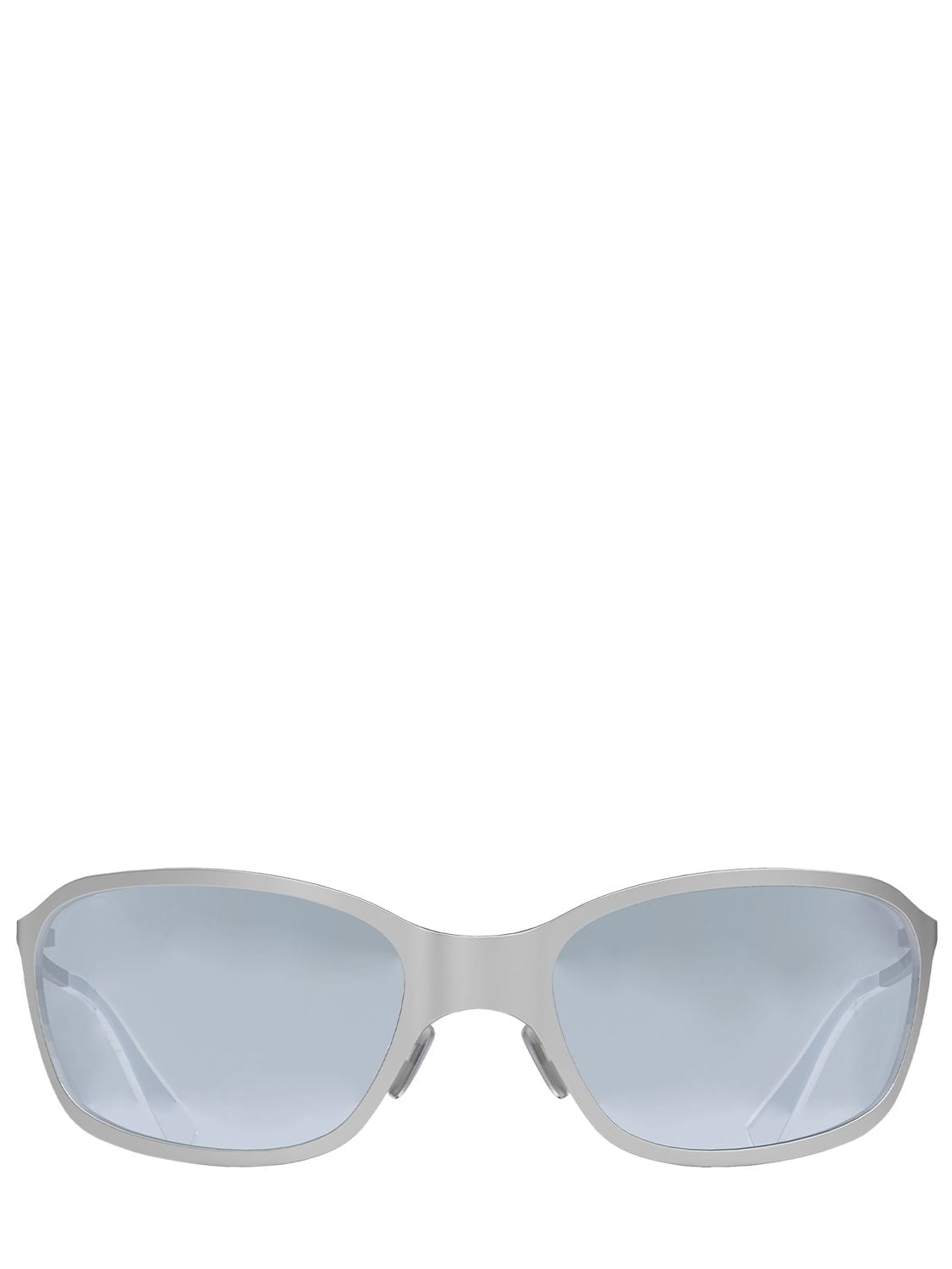 A Better Feeling Paxis Cloud Blue Round Sunglasses In Silver,blue