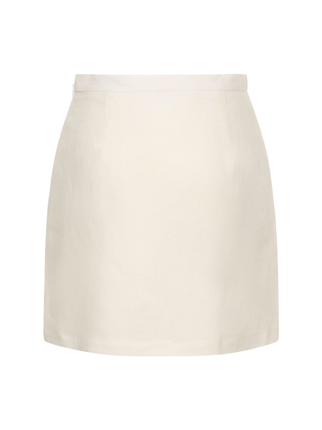 Shop Marni Embroidered Linen Blend Mini Skirt In White
