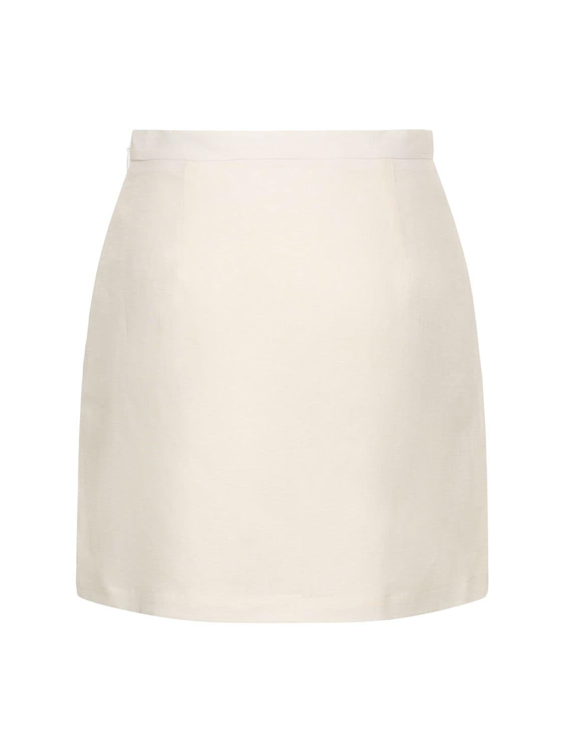 Shop Marni Embroidered Linen Blend Mini Skirt In White