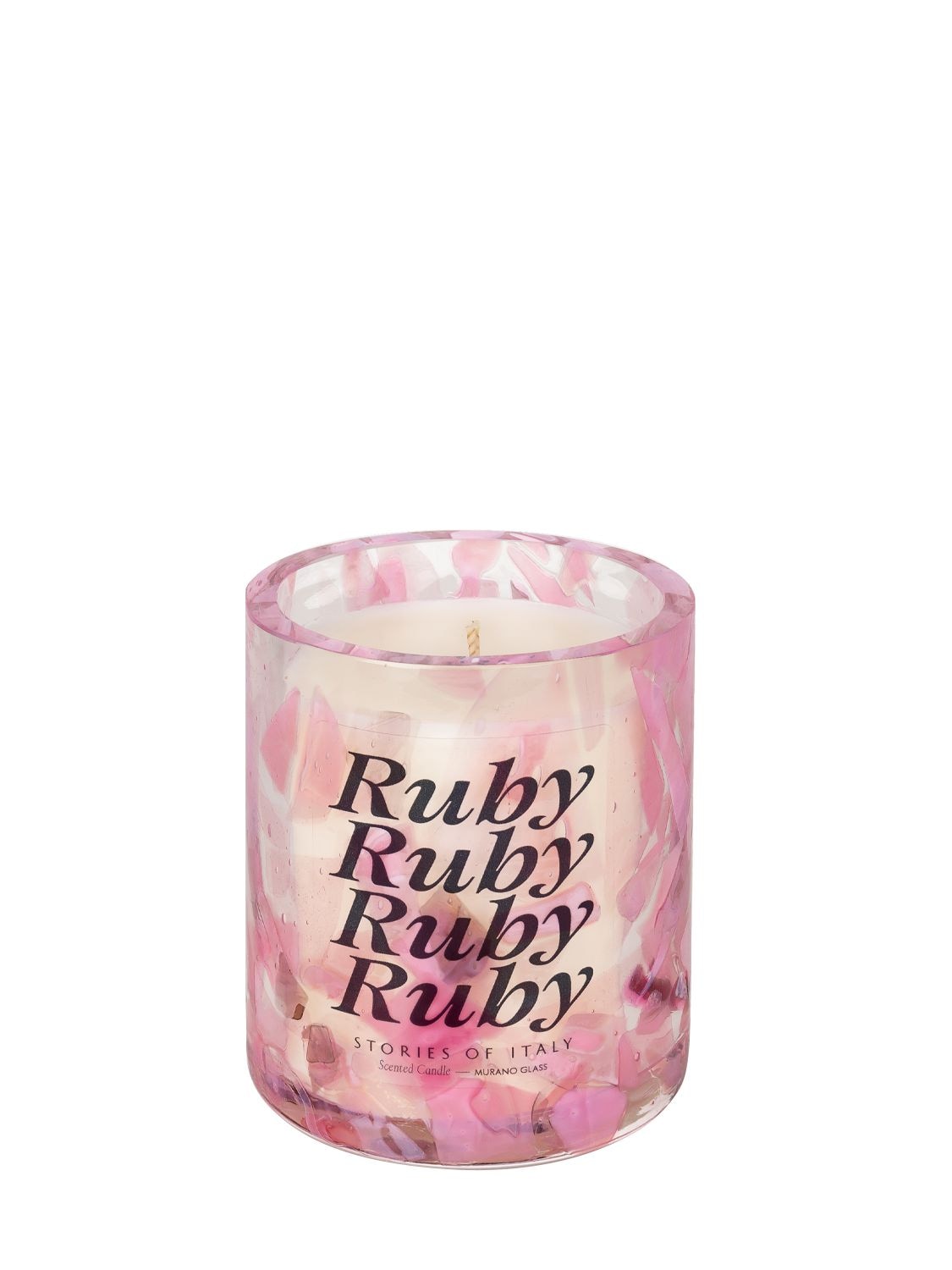 Shop Stories Of Italy Watercolor Ruby Scented Candle In Pink