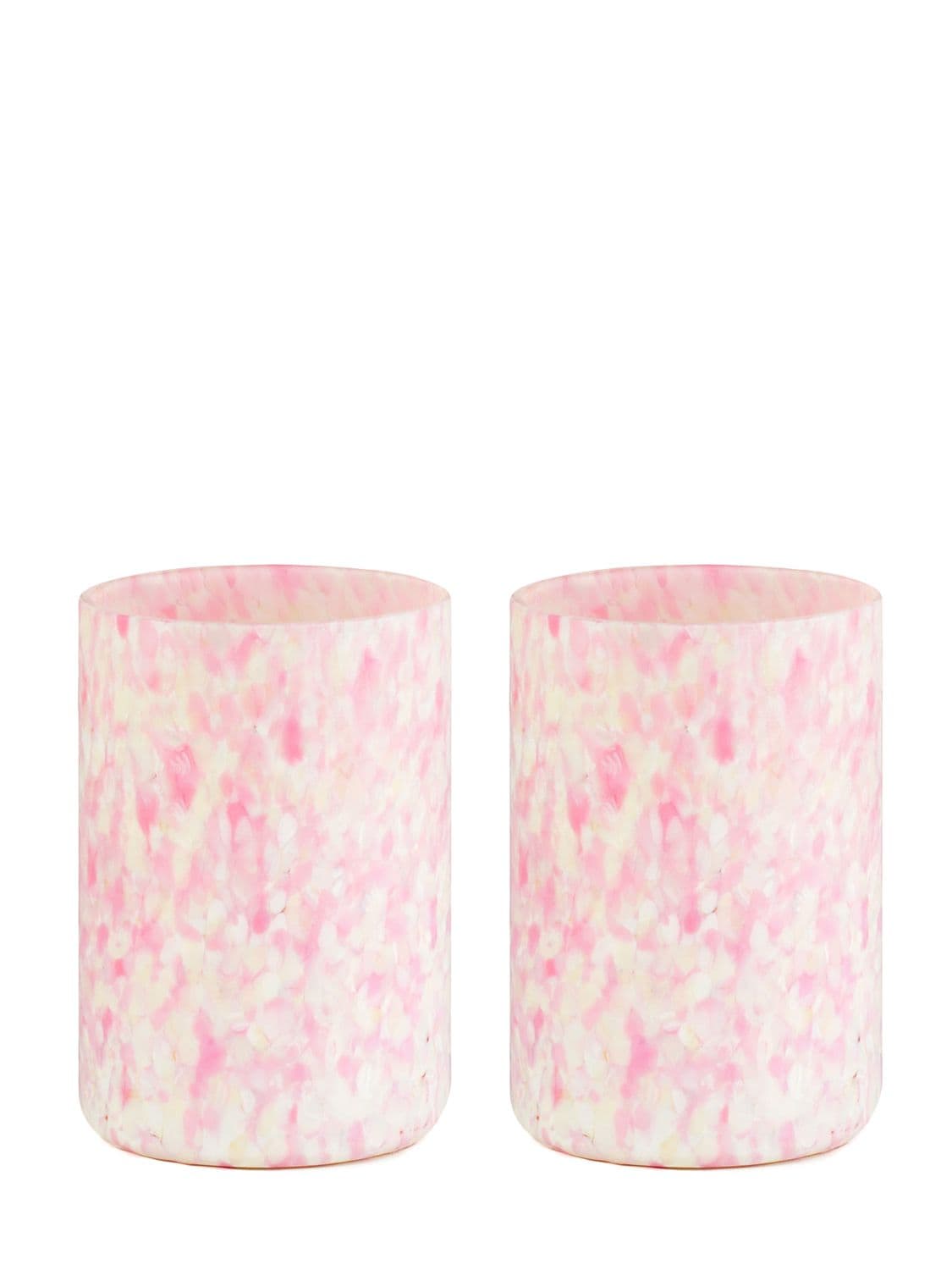Shop Stories Of Italy Set Of 2 Macchia Cups In Ivory,pink