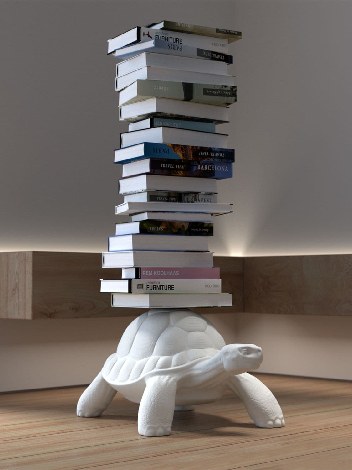 Shop Qeeboo Turtle Carry Bookcase In White