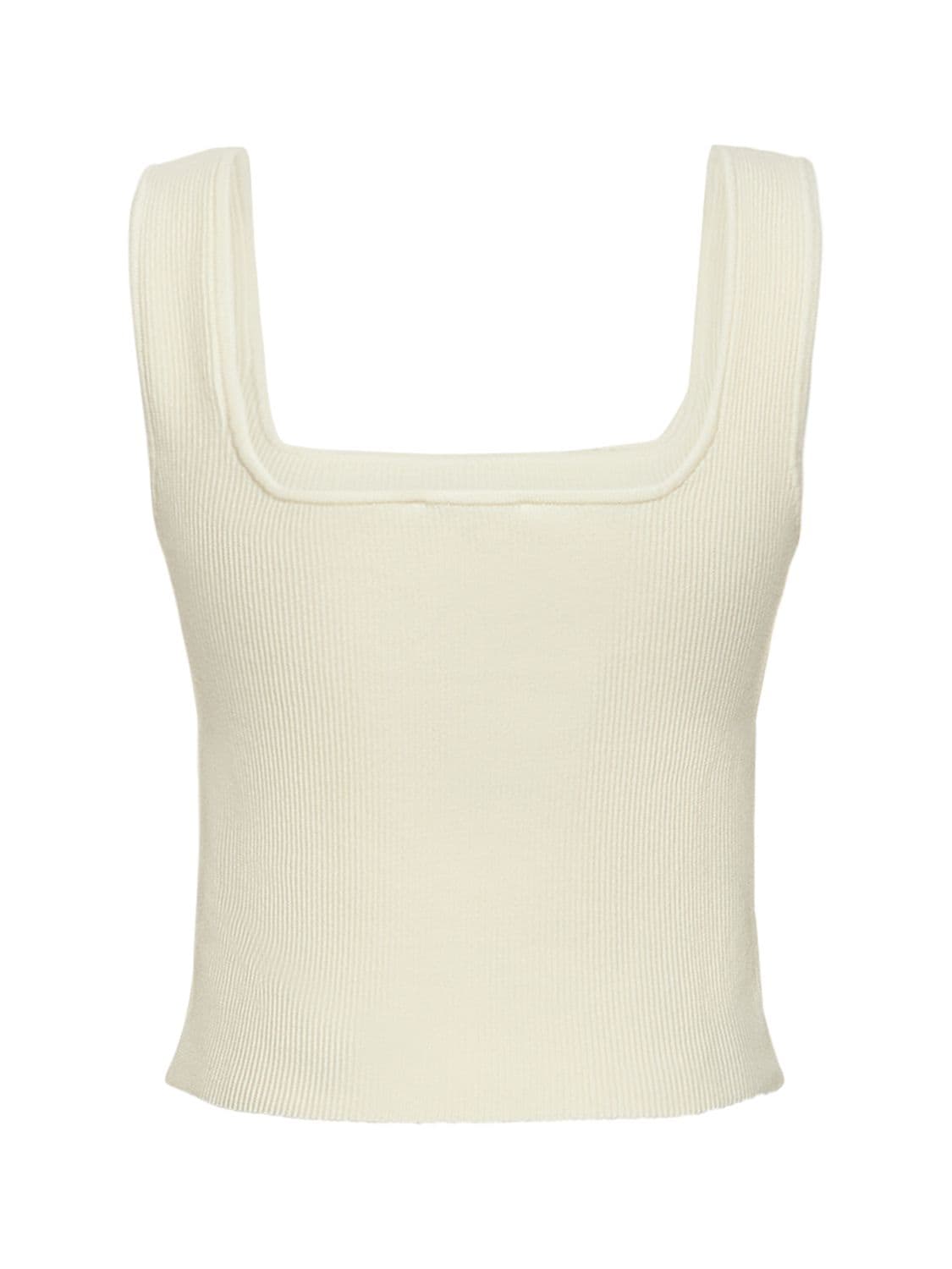 Shop Reformation Julia Ribbed Stretch Cotton Tank Top In White