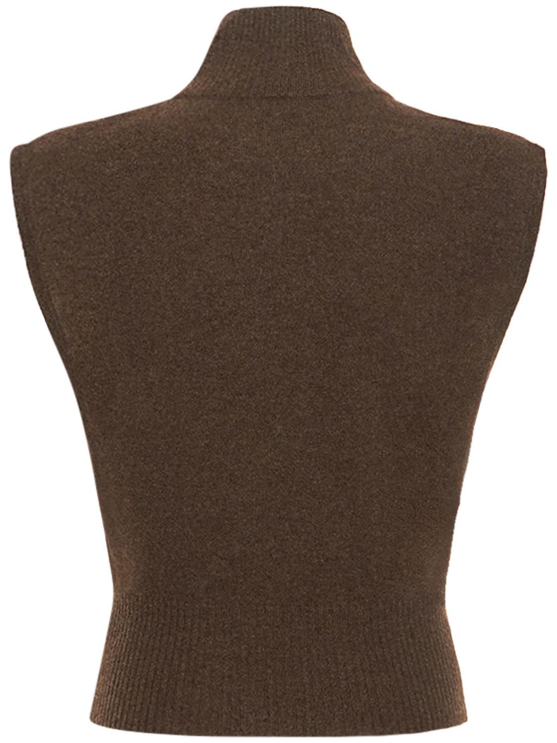 Shop Reformation Arco Cashmere Turtleneck Tank Top In Brown