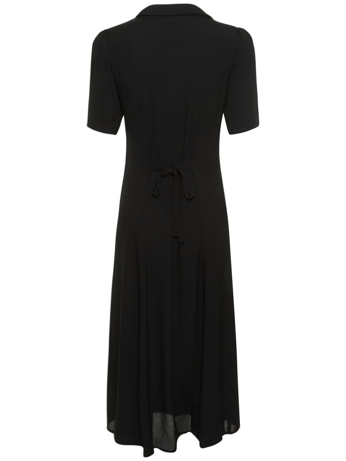 Shop Reformation Wilde Viscose Blend Midi Dress In Black