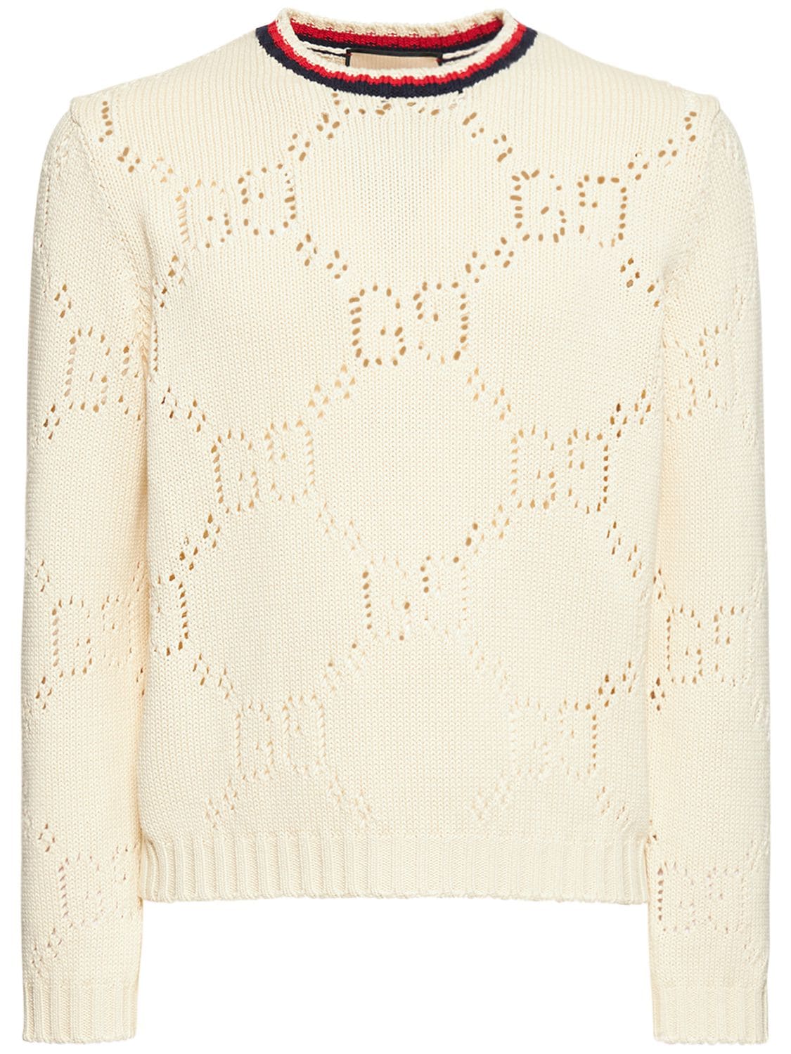 Perforated Gg Cotton Sweater