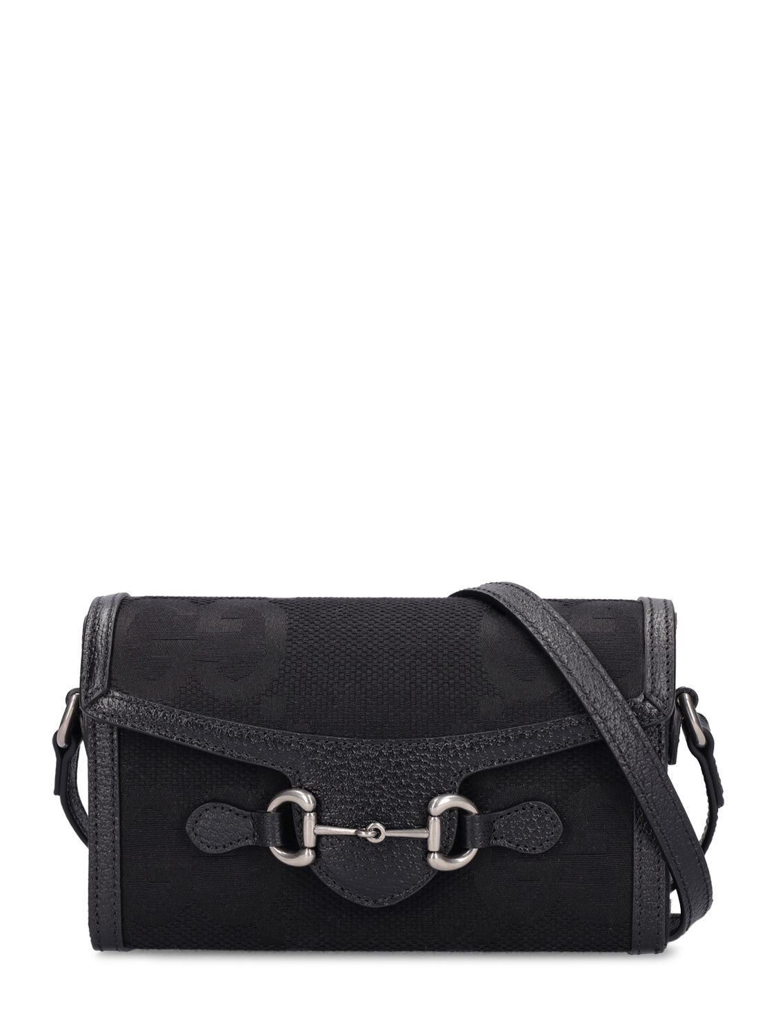 Gucci Horsebit 1955 Mini Gg-supreme Cross-body Bag In Black
