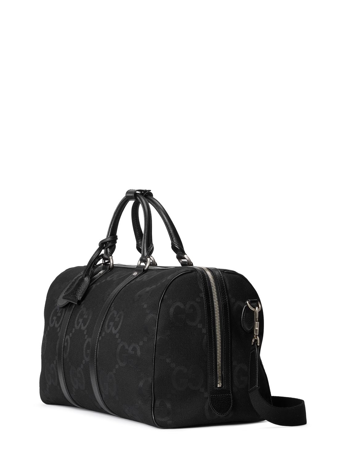 Jumbo GG large duffle bag in black canvas