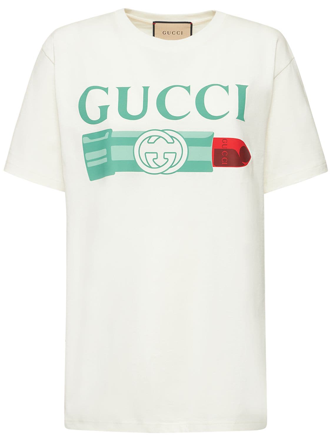 Shop Gucci G-loved Oversize Cotton T-shirt In Sunlight