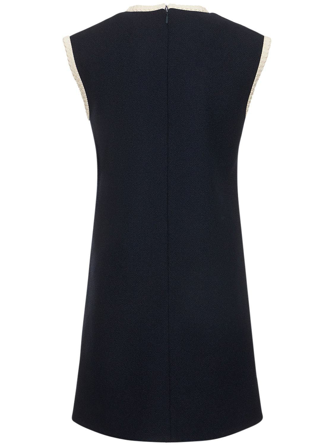 Shop Gucci Wool Blend Tweed Mini Dress In Admiral Dk Blue