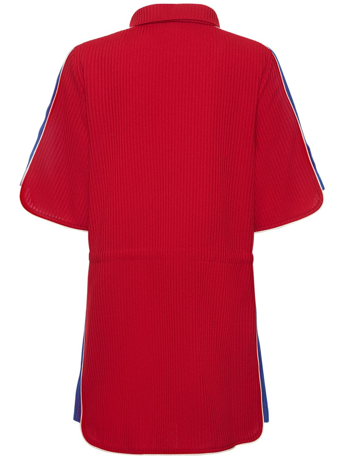 Shop Gucci Long Sleeved Polyester Blend Dress In Red