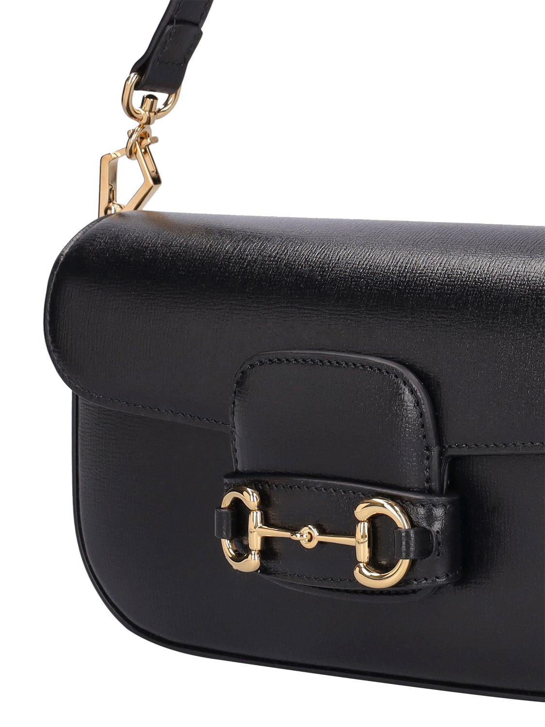 Shop Gucci Horsebit 1955 Small Shoulder Bag In Black