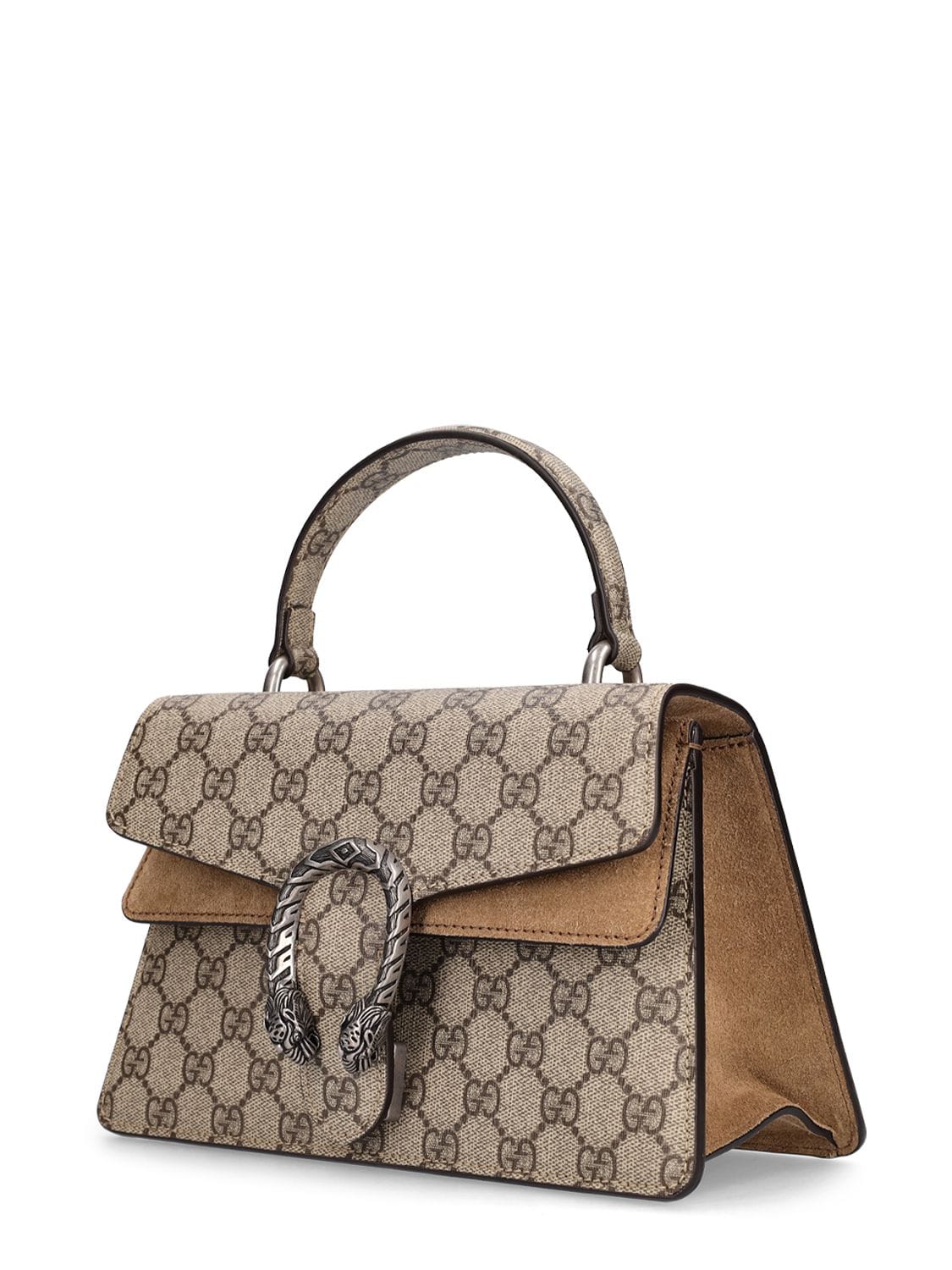 Shop Gucci Dionysus Gg Canvas Top Handle Bag In Ebony