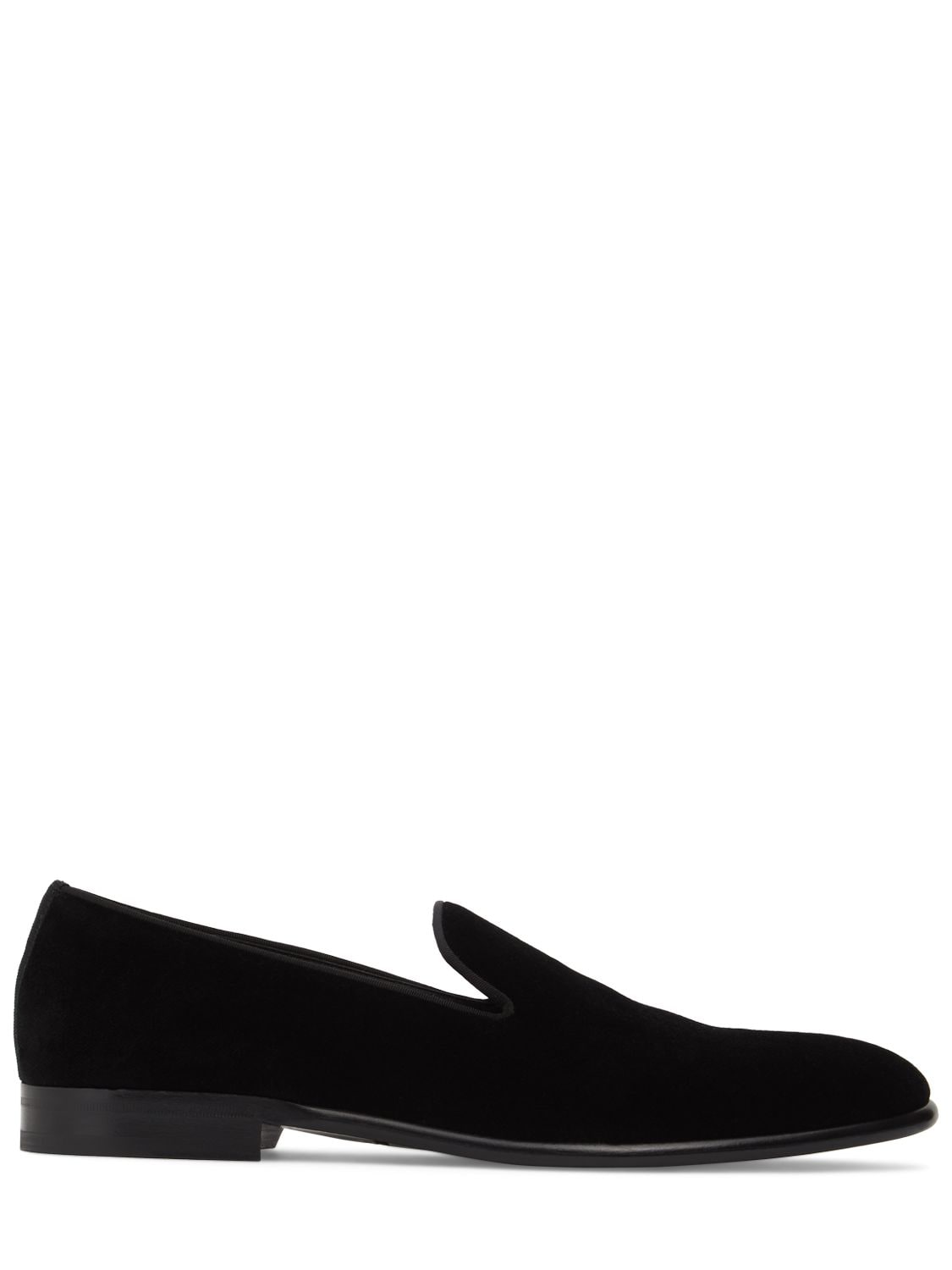 Shop Dolce & Gabbana Milano Velvet Loafers In Black