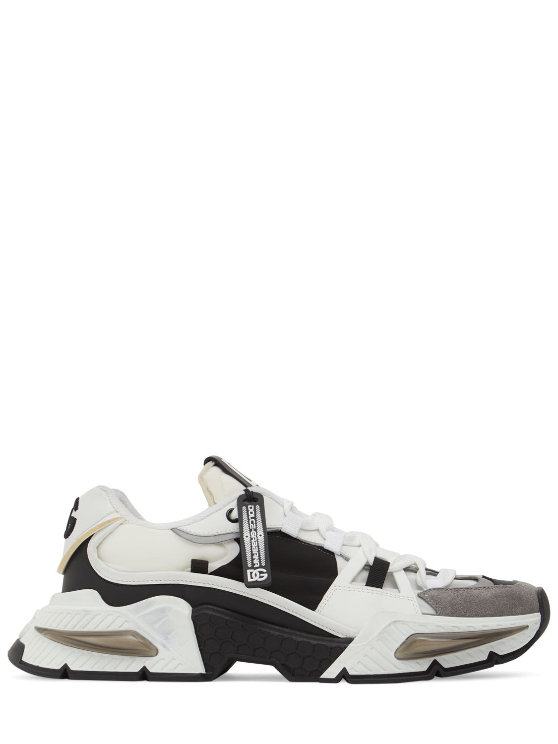 Dolce & Gabbana Air Master Tech Low Top Sneakers In White,grey,black