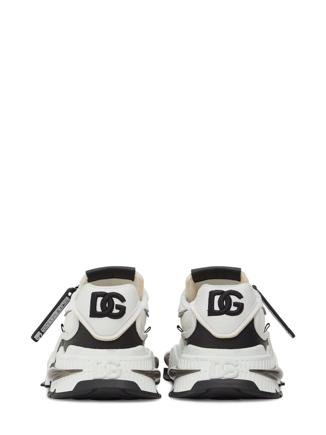 Shop Dolce & Gabbana Air Master Tech Low Top Sneakers In Black,white