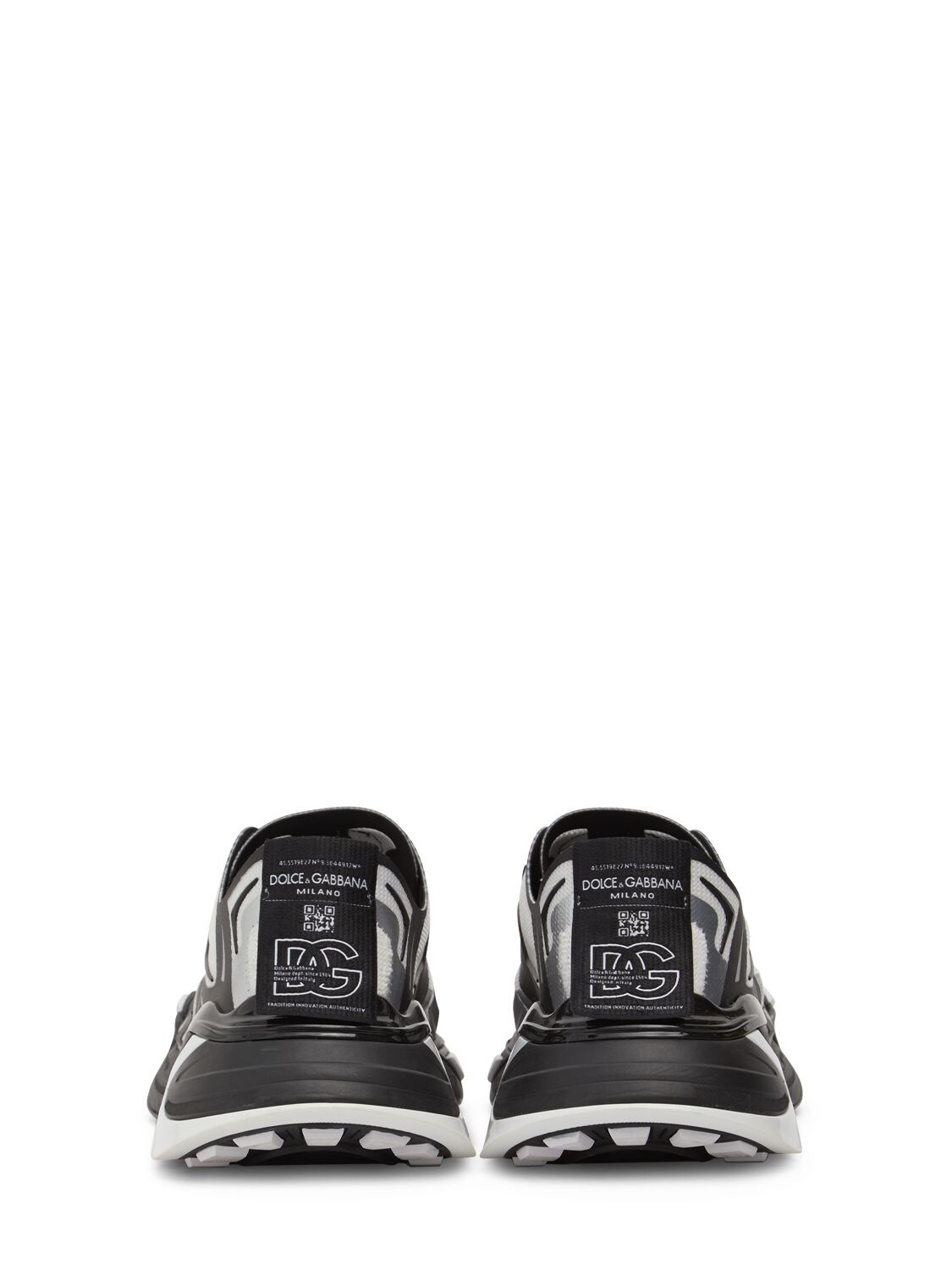 Shop Dolce & Gabbana Mesh Tech Low Top Sneakers In Black,white