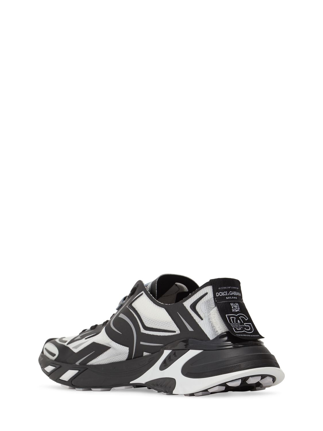 Shop Dolce & Gabbana Mesh Tech Low Top Sneakers In Black,white