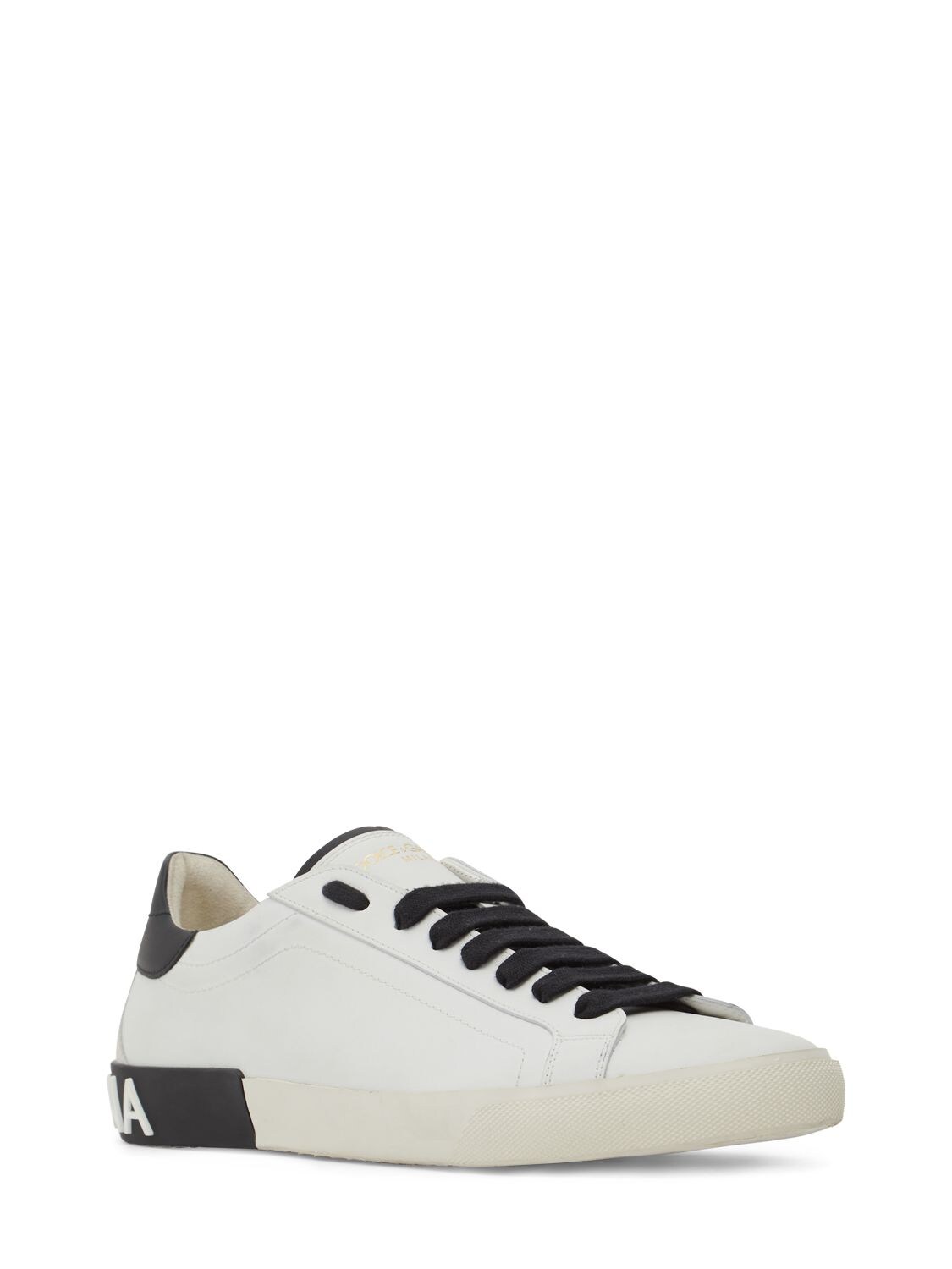 Shop Dolce & Gabbana New Portofino Low Top Sneakers In White,black