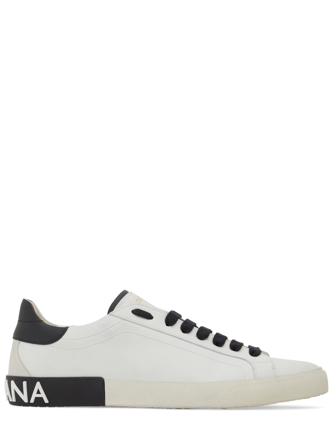 Dolce & Gabbana New Portofino Low Top Sneakers In White,black