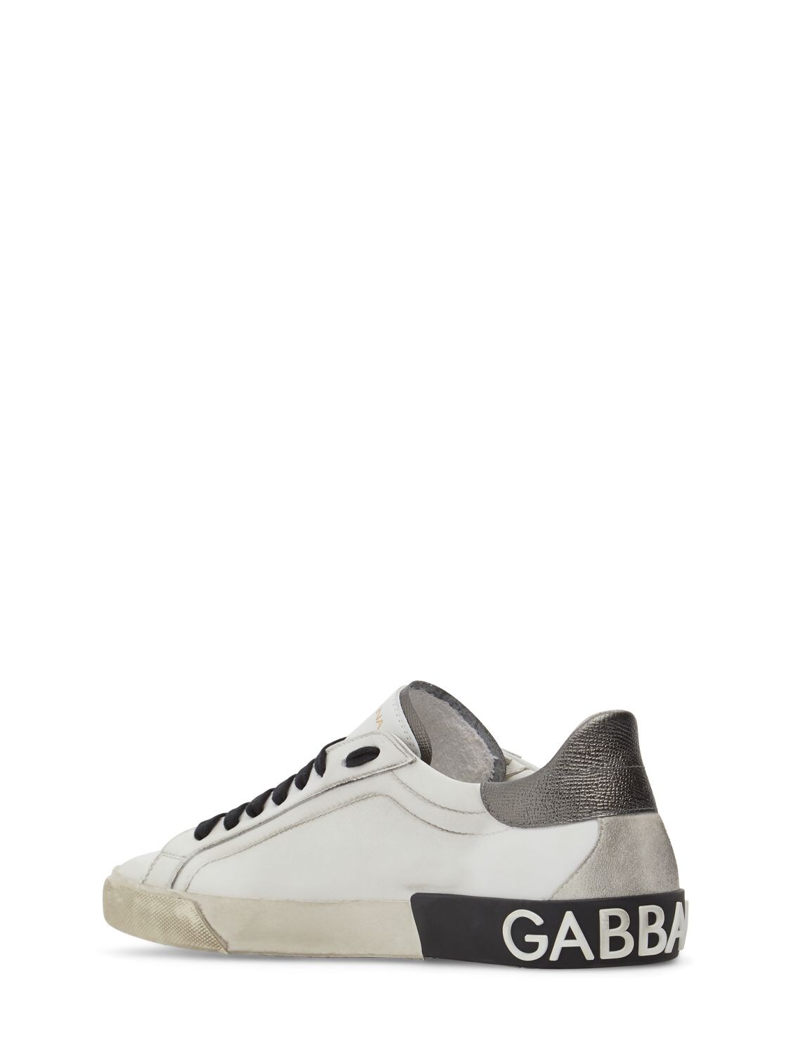 Shop Dolce & Gabbana New Portofino Dg Low Top Sneakers In White,black