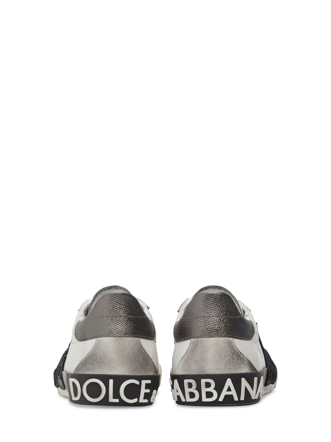 Shop Dolce & Gabbana New Portofino Dg Low Top Sneakers In White,black