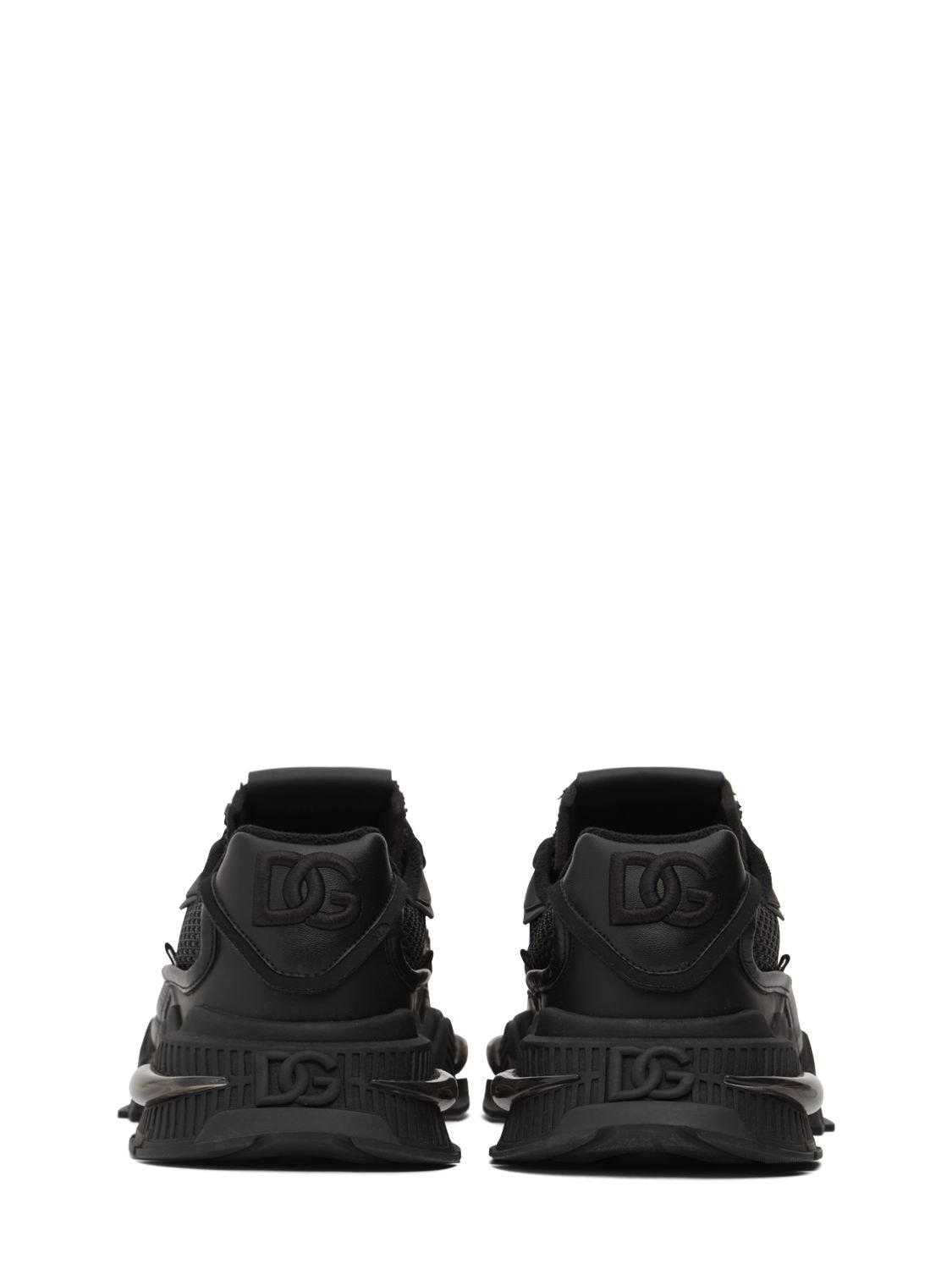 Shop Dolce & Gabbana Airmaster Leather & Tech Sneakers In Black