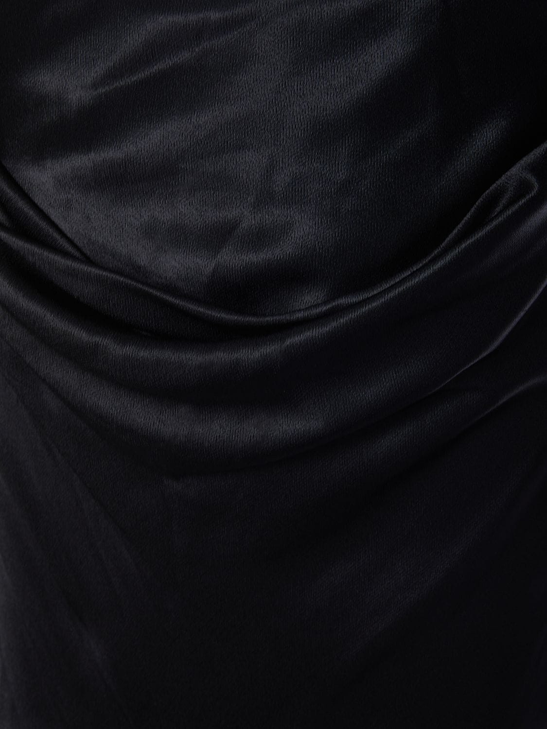 Shop Ann Demeulemeester Madeleen Draped Satin Flared Long Skirt In Black