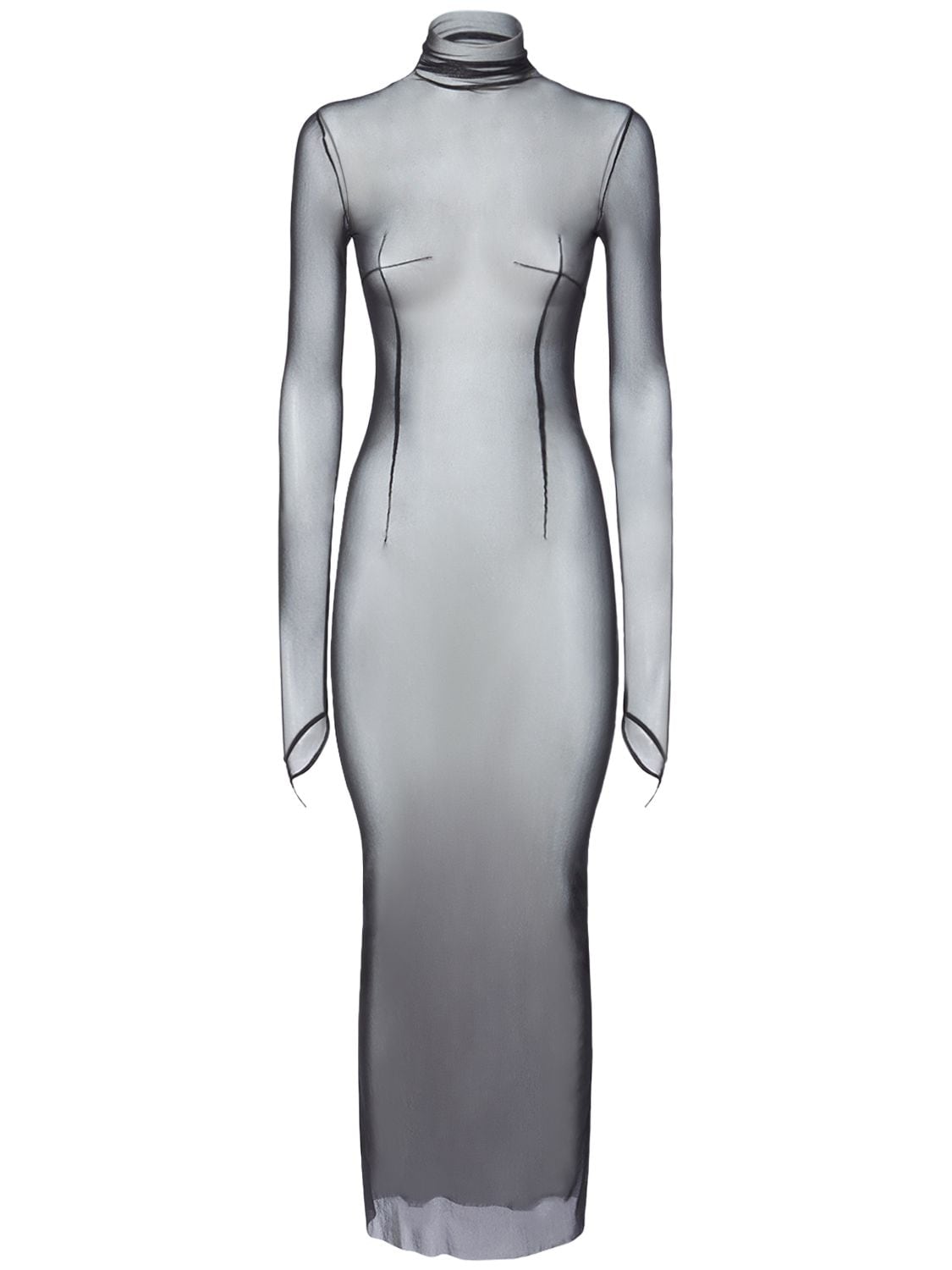 Aris Long Sleeve Tulle Midi Dress – WOMEN > CLOTHING > DRESSES