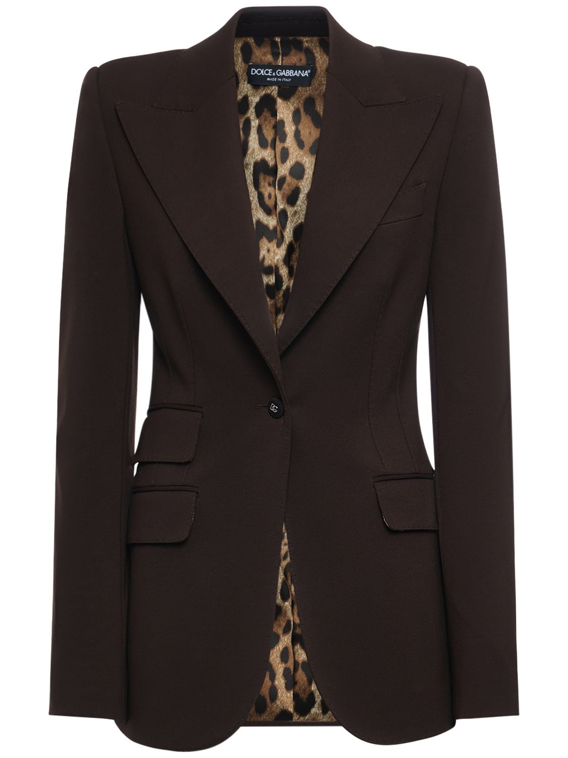 Dolce & Gabbana Single Breast Jersey Jacket In Brown
