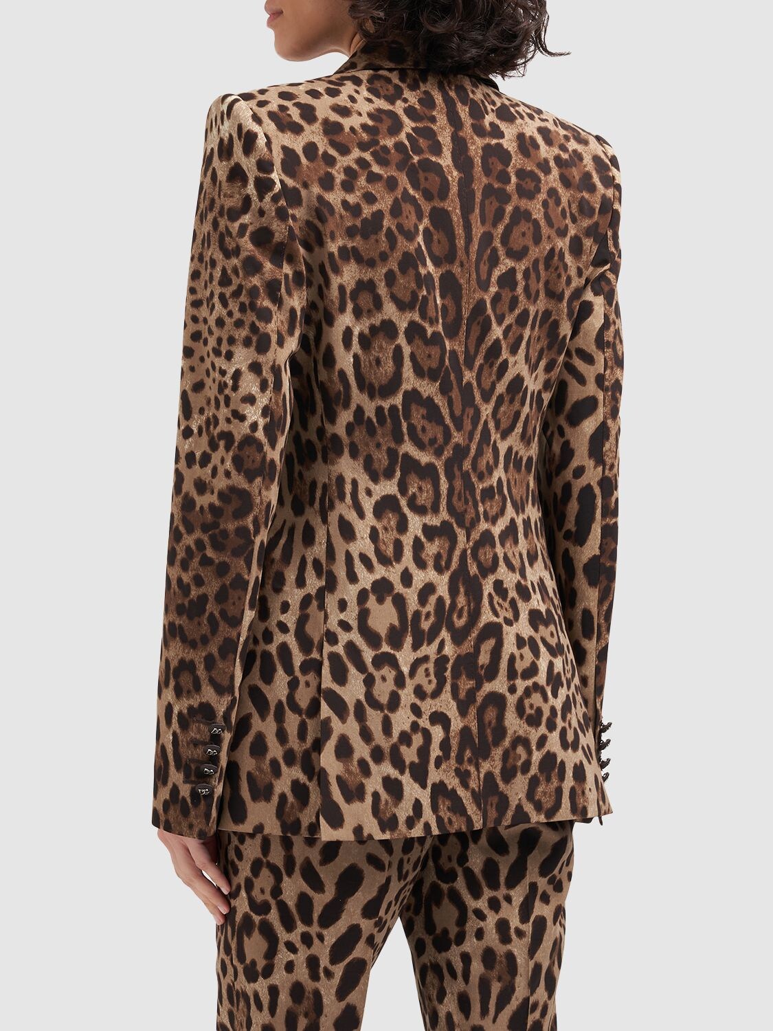 Shop Dolce & Gabbana Leopard Printed Wool Jacket In Multicolor