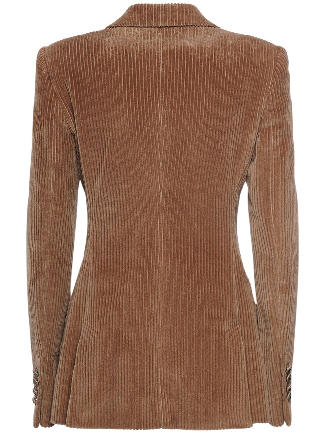 Shop Dolce & Gabbana Single Breast Corduroy Jacket In Beige