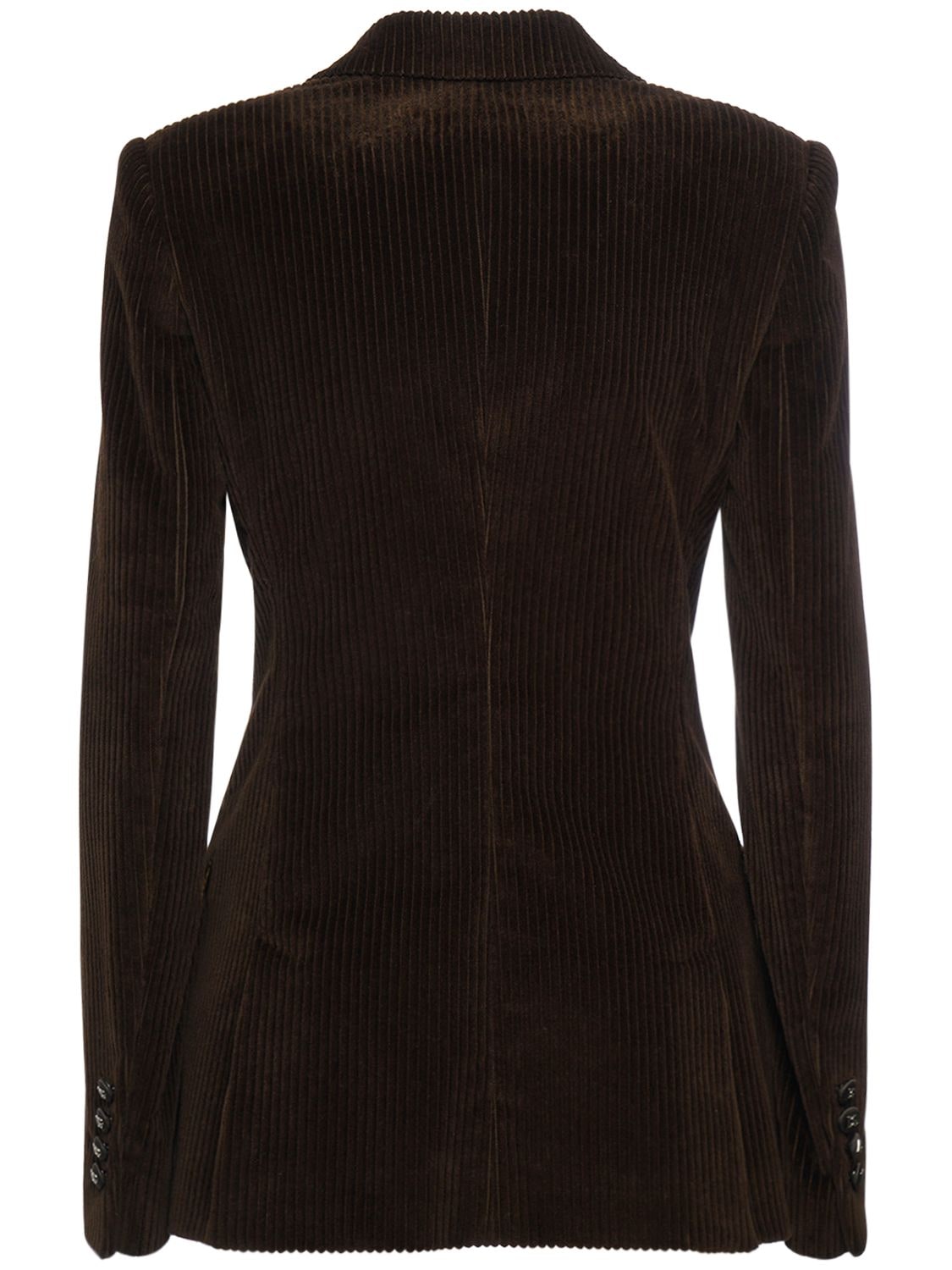 Shop Dolce & Gabbana Double Breast Corduroy Jacket In Brown