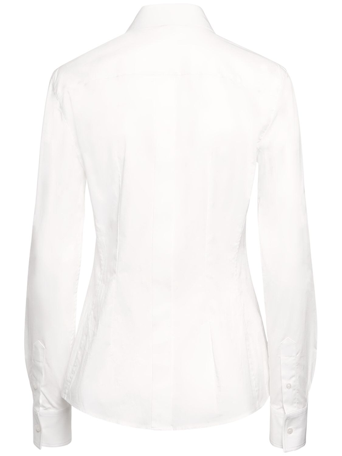 Shop Dolce & Gabbana Cotton Poplin Classic Fit Shirt In White