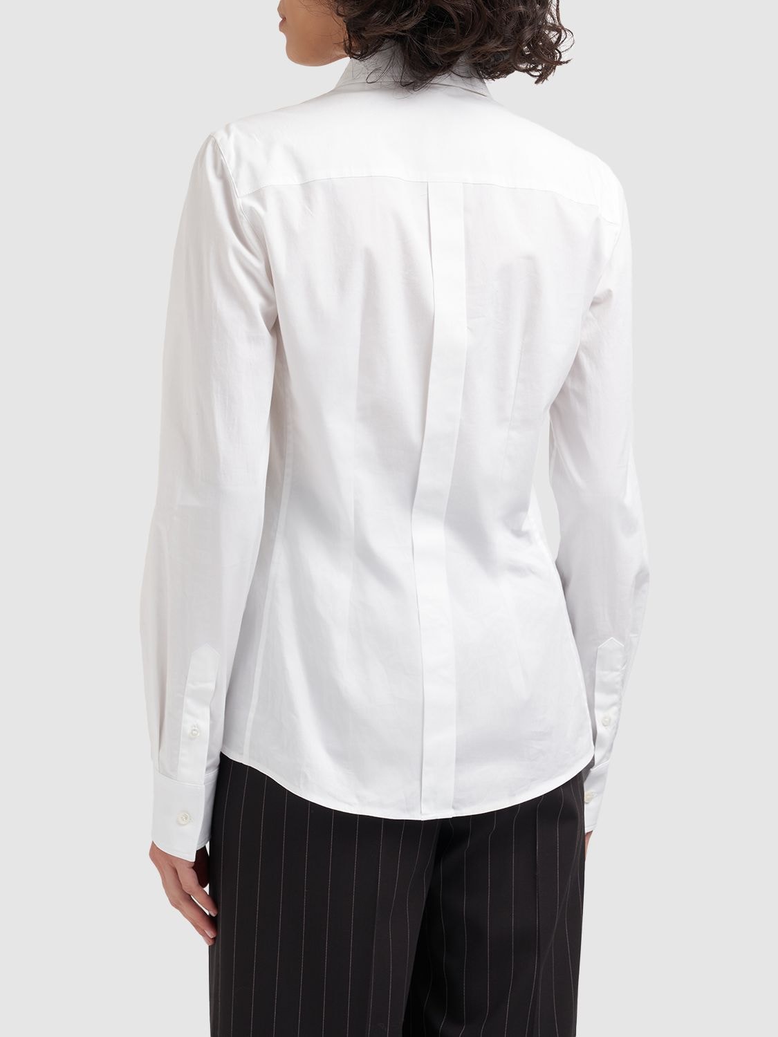 Shop Dolce & Gabbana Cotton Poplin Classic Fit Shirt In White