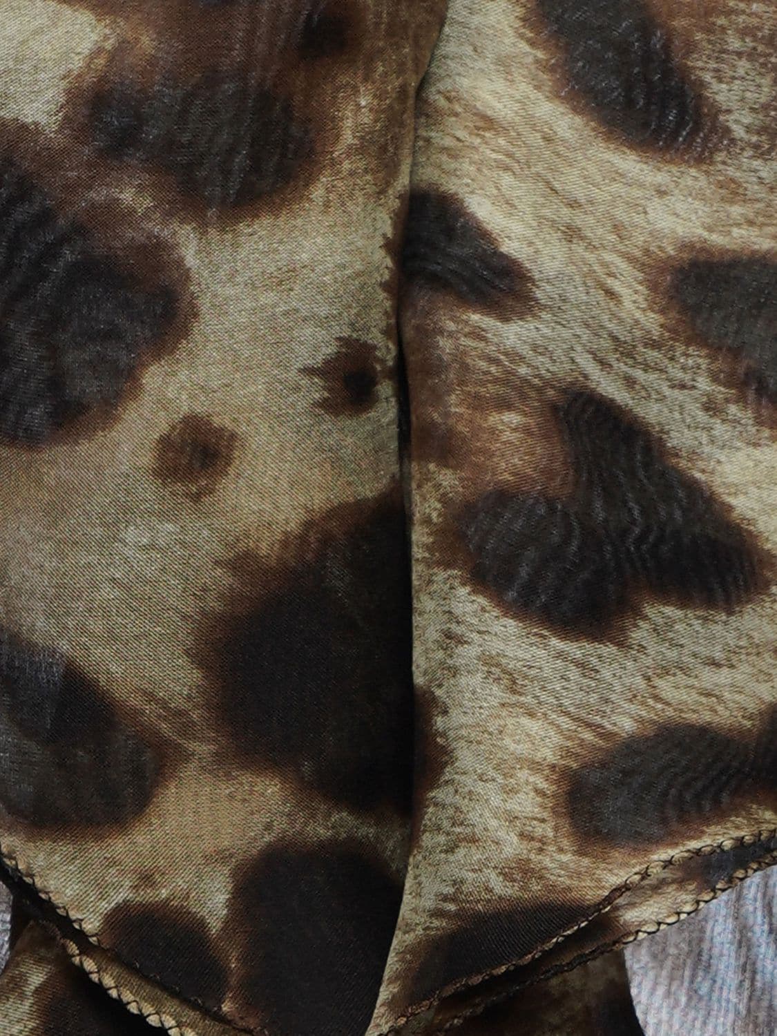 Shop Dolce & Gabbana Leopard Print Ruffled Silk Chiffon Shirt In Multicolor